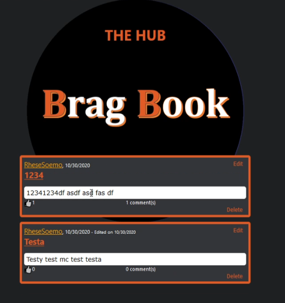 Viewing Blog Posts which linked Authors, Comments, Likes, as well as Editing and Deleting Capabilities for the Poster and Site Administrators